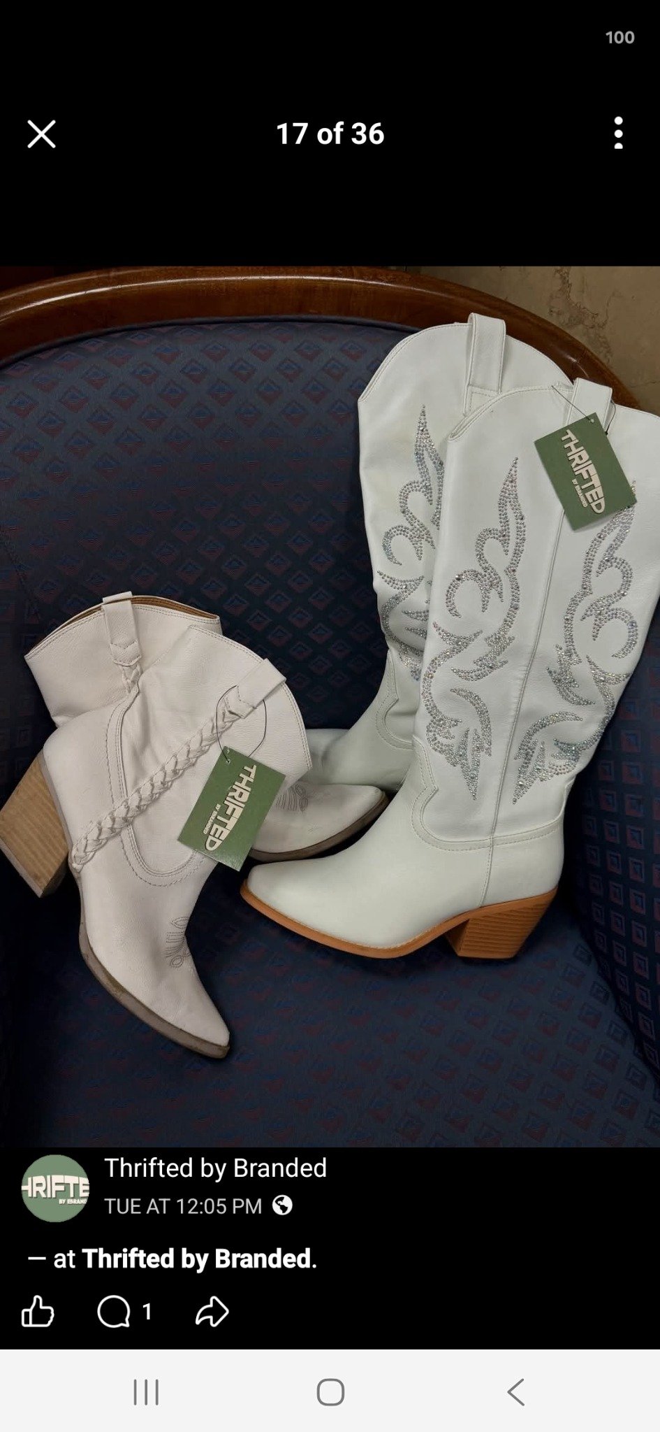 White boots and booties on display