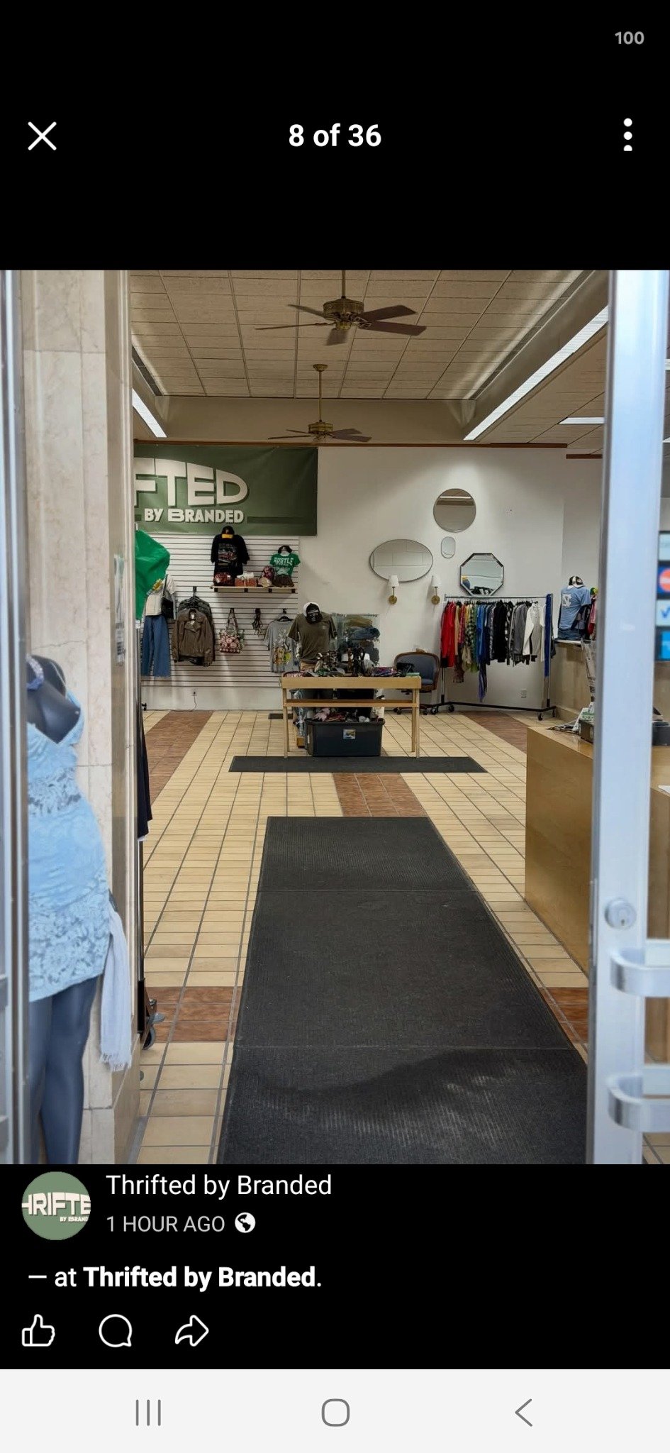 View into Thrifted by Branded from the door